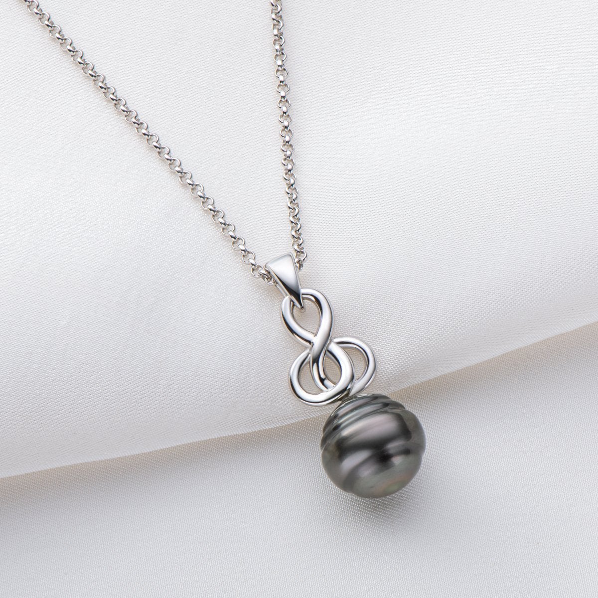 Cultured Tahitian Black Baroque Pearl Pendant Necklace
