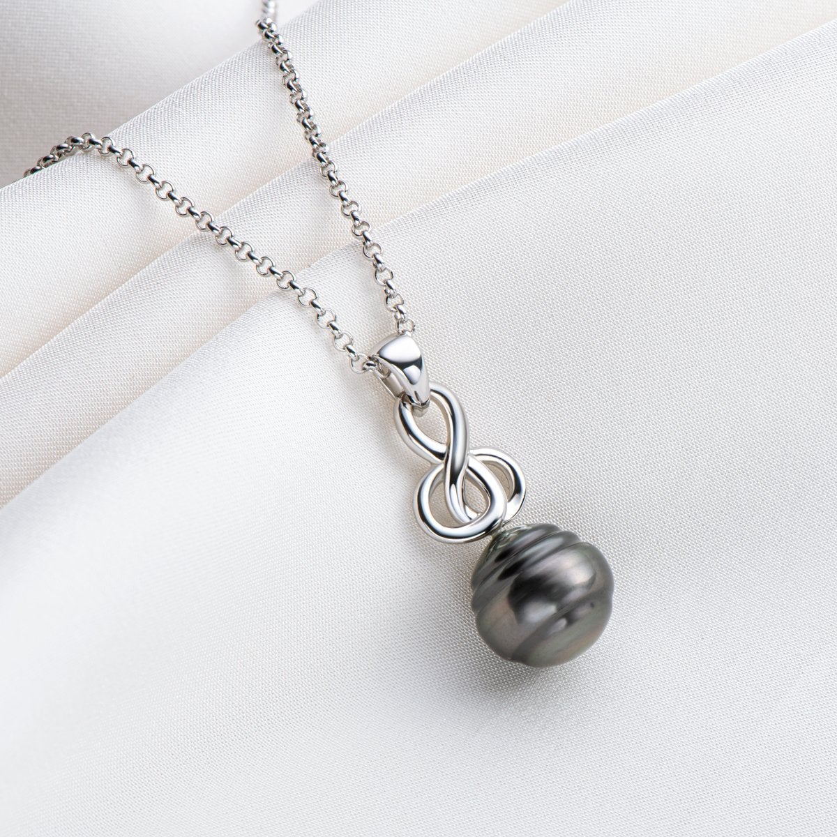 Cultured Tahitian Black Baroque Pearl Pendant Necklace