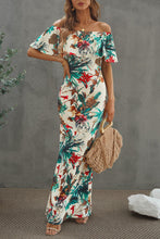 Load image into Gallery viewer, Floral Layered Off-Shoulder Maxi Dress
