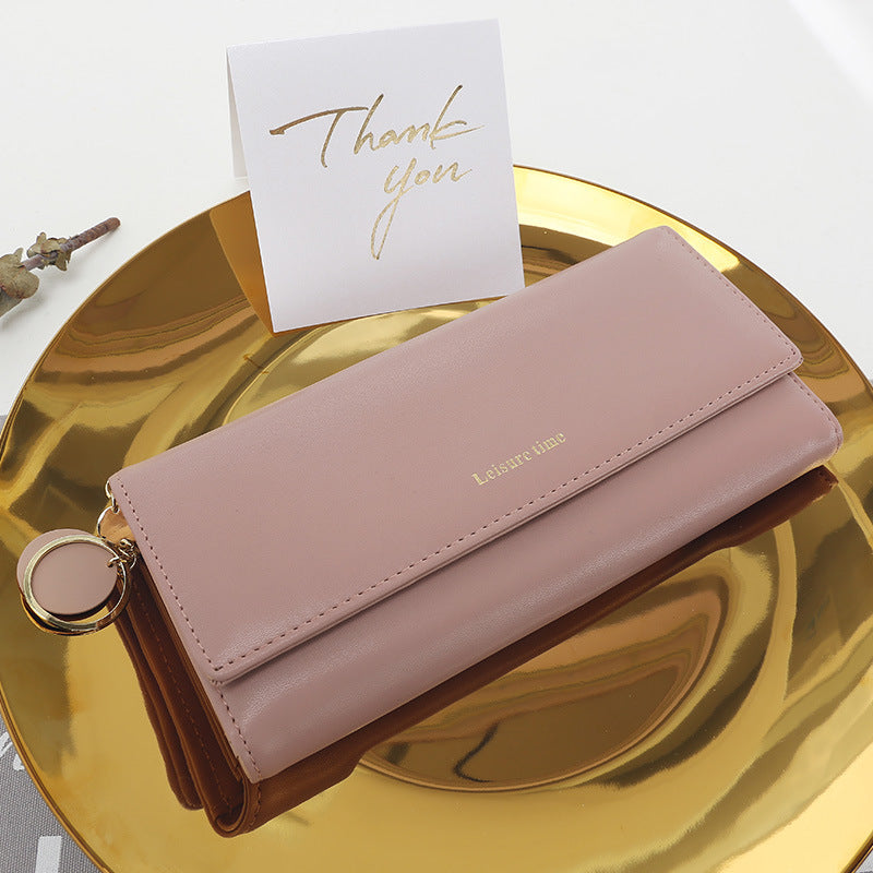 Women's hand holding wallet female long section multi-function wallet