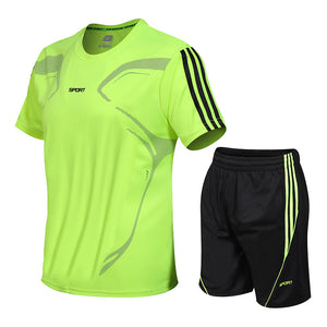 Set Men's Sports Set Fitness Short Sleeve T-Shirt Shorts Light Strong Dry breathable casual short T sportswear