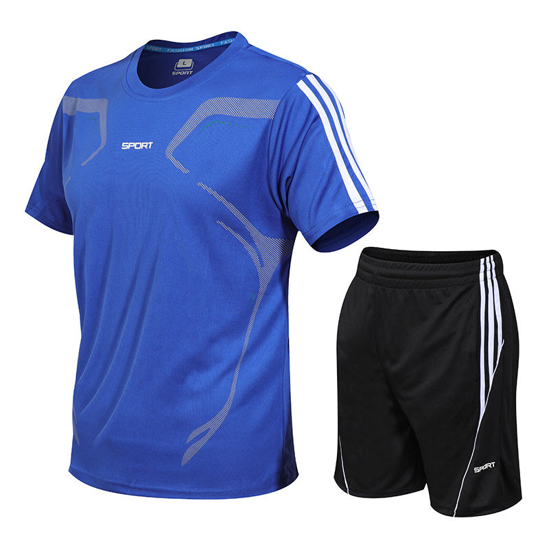 Set Men's Sports Set Fitness Short Sleeve T-Shirt Shorts Light Strong Dry breathable casual short T sportswear