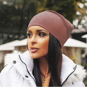 Hat  Sleeve Cap  Women  Riding Windproof Thermal Cotton Solid Color Confinement Autumn and Winter