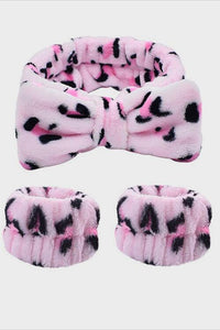 Animal Print Face Wash Wristband and Headband