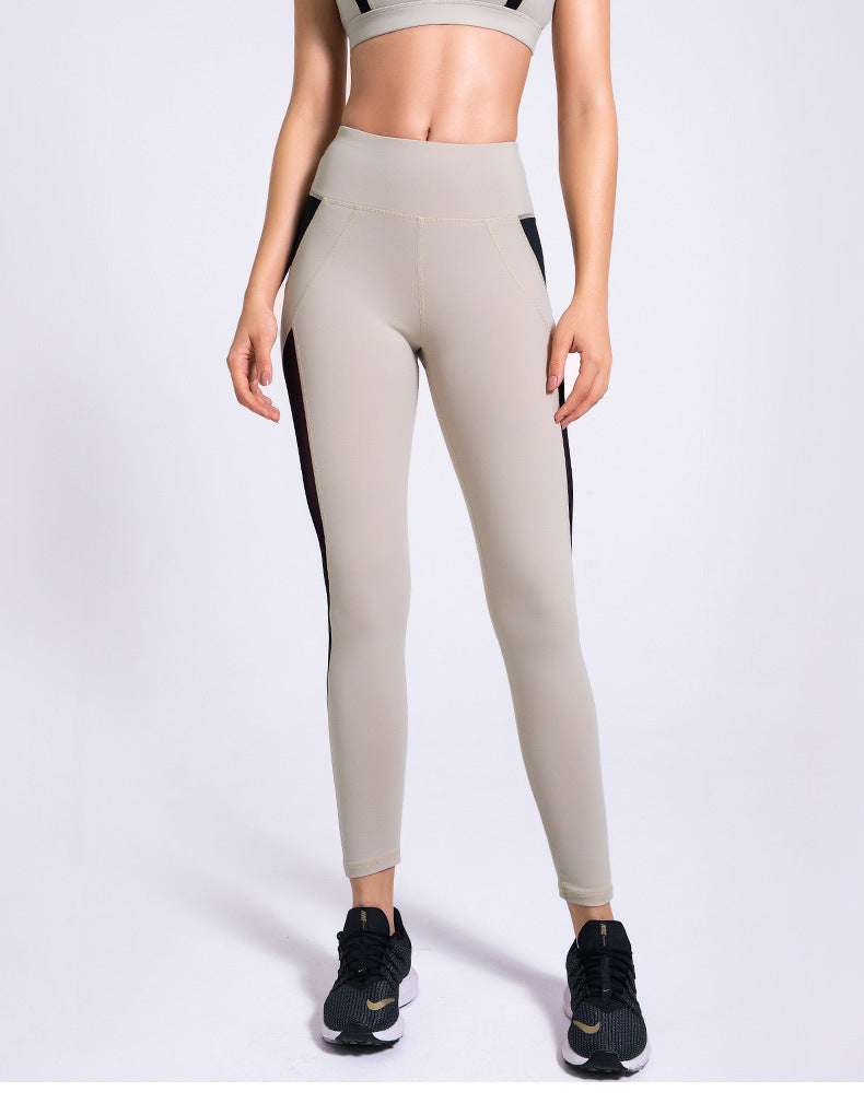 Fitstyle Mesh Breathable Running Pants High Waist Stretch Sports Tights Yoga Pants