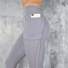 Load image into Gallery viewer, Fitstyle Mesh Stitching Cropped Pants Running Sports Fitness Yoga Pants Skinny Slimming Pocket Leggings for Women
