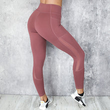Load image into Gallery viewer, Fitstyle Mesh Stitching Cropped Pants Running Sports Fitness Yoga Pants Skinny Slimming Pocket Leggings for Women
