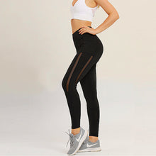 Load image into Gallery viewer, Fitstyle Mesh Stitching Cropped Pants Running Sports Fitness Yoga Pants Skinny Slimming Pocket Leggings for Women
