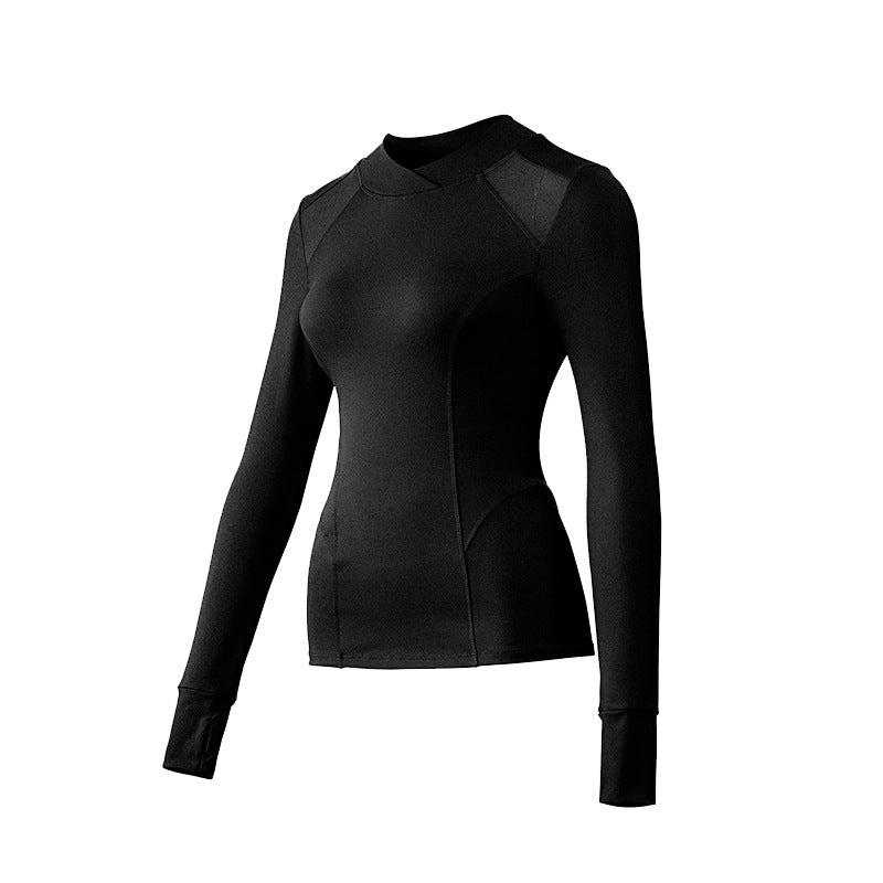 Fitstyle New Yoga Long Sleeve T-shirt Women Mesh Sports Workout Clothes Long-Sleeved T-shirt Women with Chest Pad Internet Celebrity Same Style