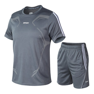 Set Men's Sports Set Fitness Short Sleeve T-Shirt Shorts Light Strong Dry breathable casual short T sportswear