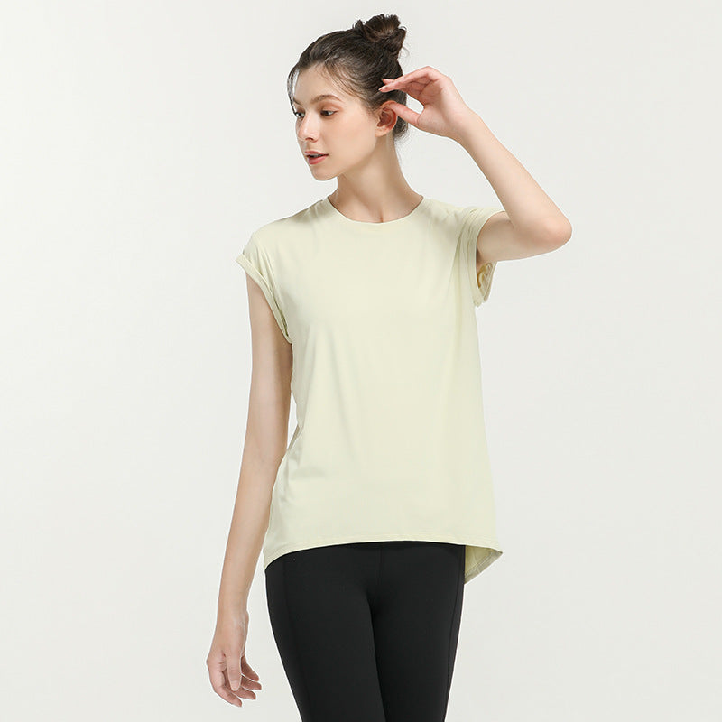 New Elegant Quick-Drying Sportswear T-shirt Fashion Yoga Clothes Sexy Beauty Back Top Internet Celebrity Workout Clothes Women