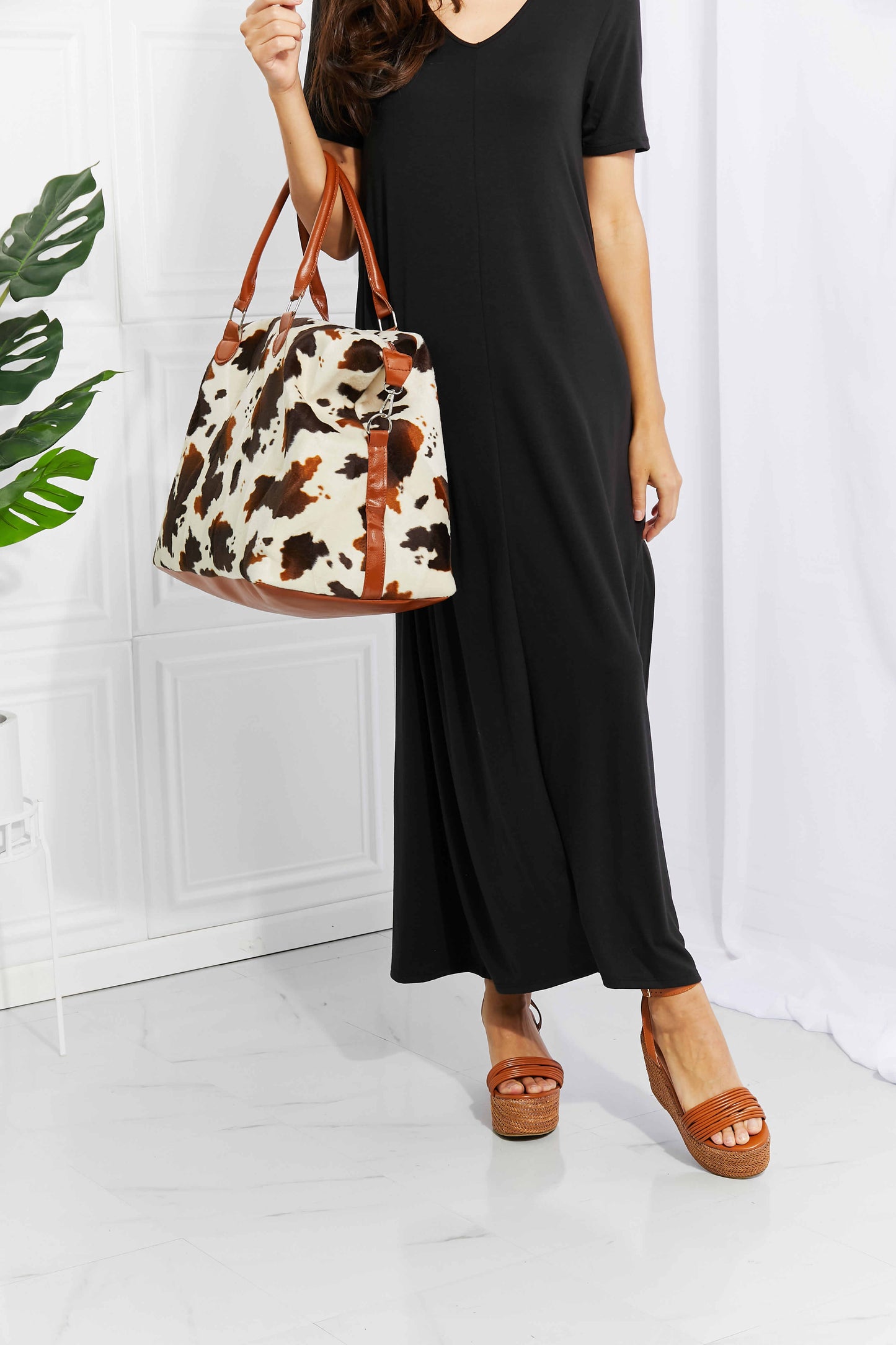 Traci K Collection Animal Print Plush Weekender Bag