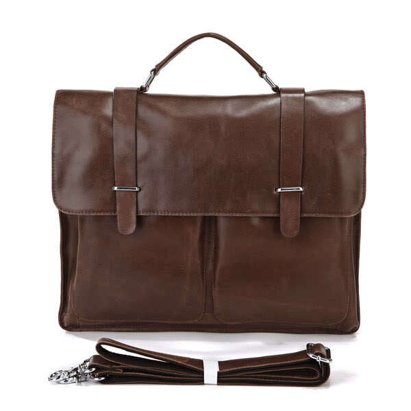 leather men's briefcase handbag shoulder diagonal bag computer bag 7100