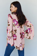 Load image into Gallery viewer, ODDI Full Size Floral Bell Sleeve Crepe Top
