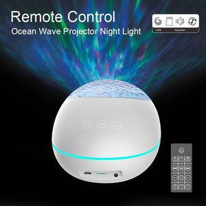 Cross-border lucky stone bluetooth remote control projection light dream music atmosphere light speaker led romantic ocean night light