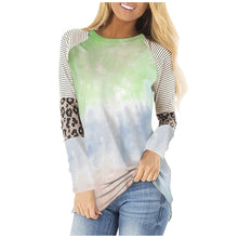 Load image into Gallery viewer, Autumn and Winter T-shirt   Women Clothing Leopard Tie-Dye plus Size Long Sleeve Top T-shirt
