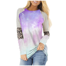 Load image into Gallery viewer, Autumn and Winter T-shirt   Women Clothing Leopard Tie-Dye plus Size Long Sleeve Top T-shirt
