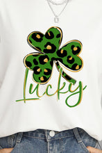 Load image into Gallery viewer, Lucky Clover Round Neck Short Sleeve T-Shirt
