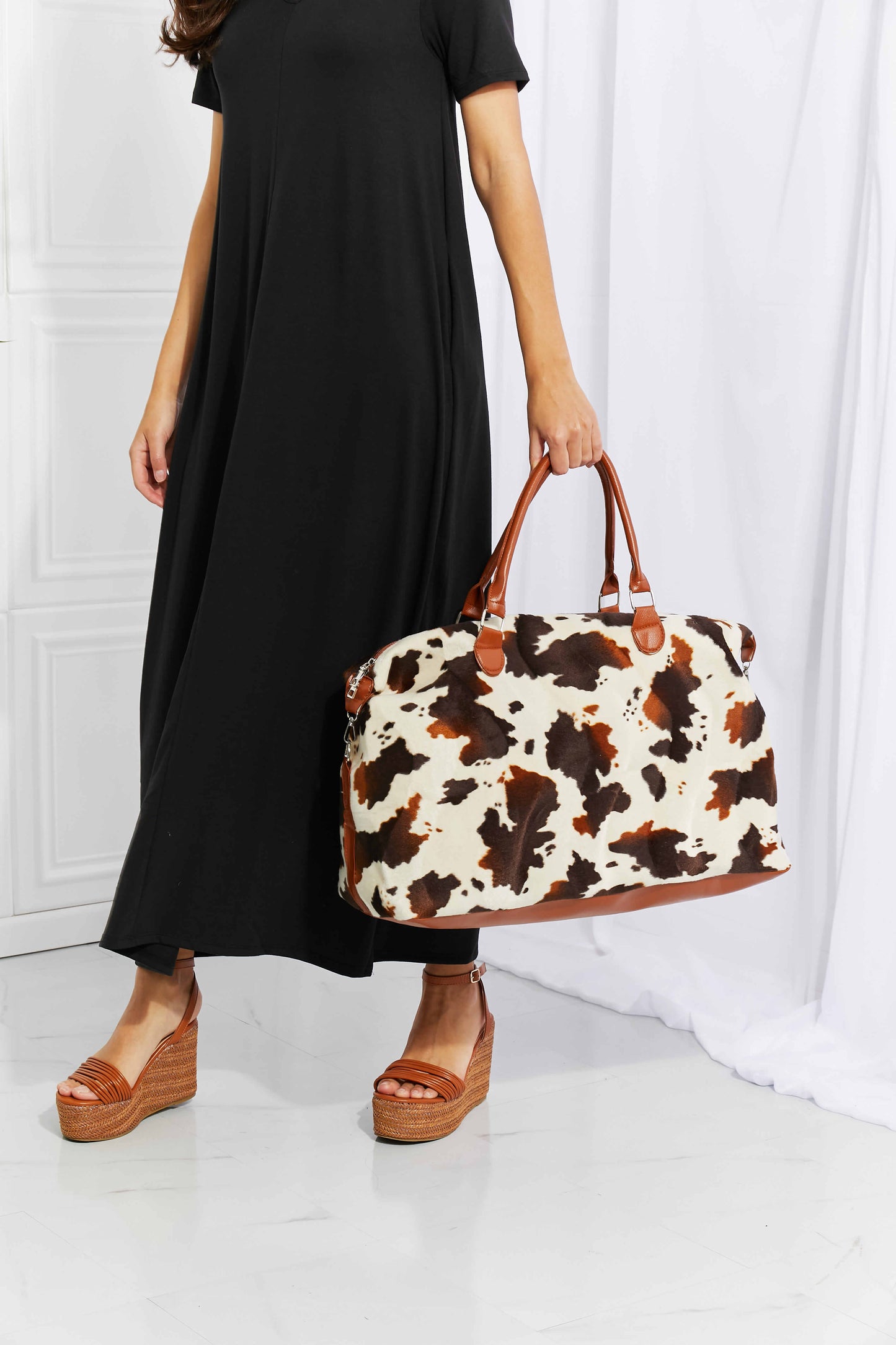 Traci K Collection Animal Print Plush Weekender Bag