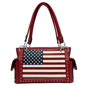 Lavawa All American by Traci K Collection Patriotic Studded Concealed Carry Tote Crossbody Handbag Purse