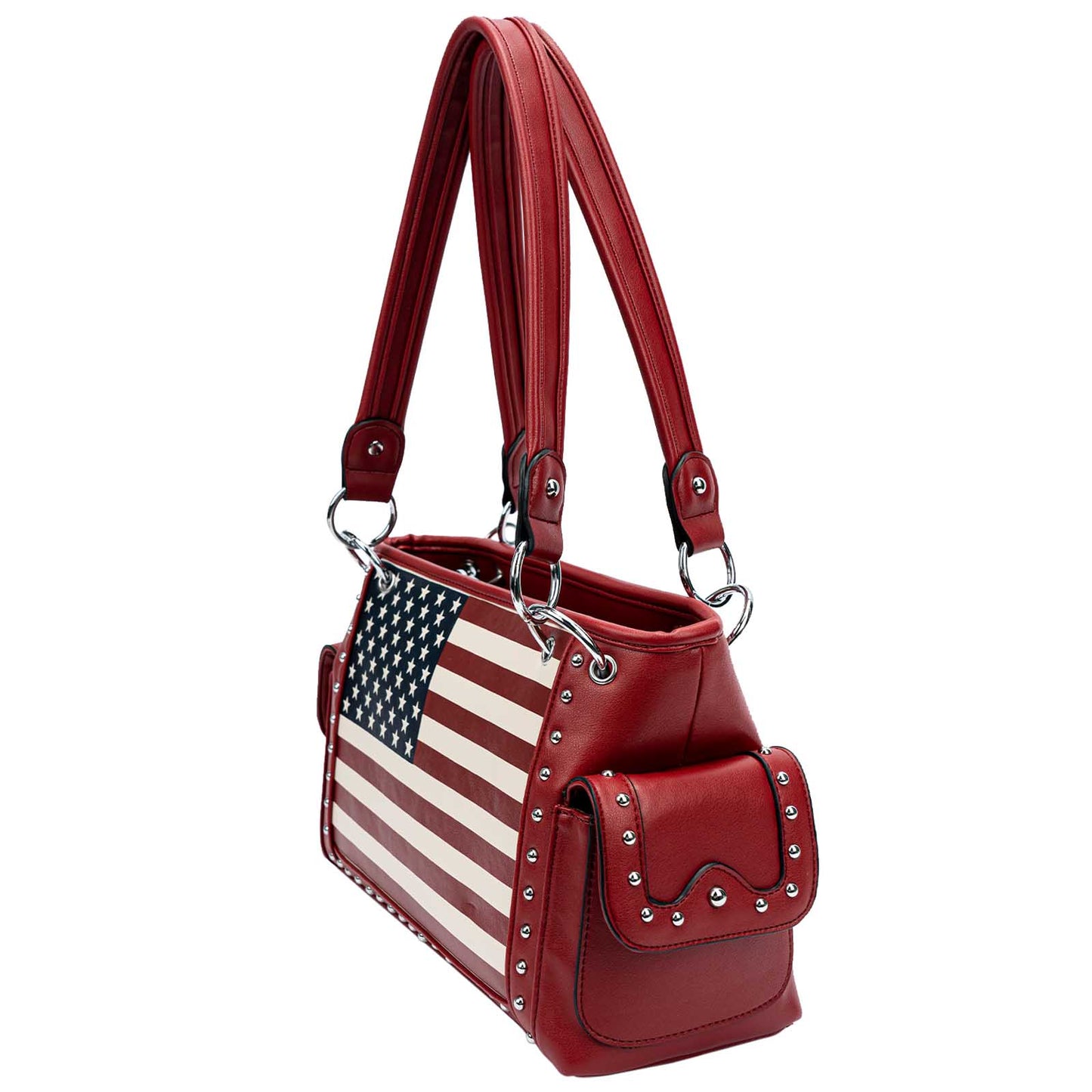 Lavawa All American by Traci K Collection Patriotic Studded Concealed Carry Tote Crossbody Handbag Purse