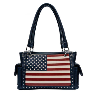Lavawa All American by Traci K Collection Patriotic Studded Concealed Carry Tote Crossbody Handbag Purse