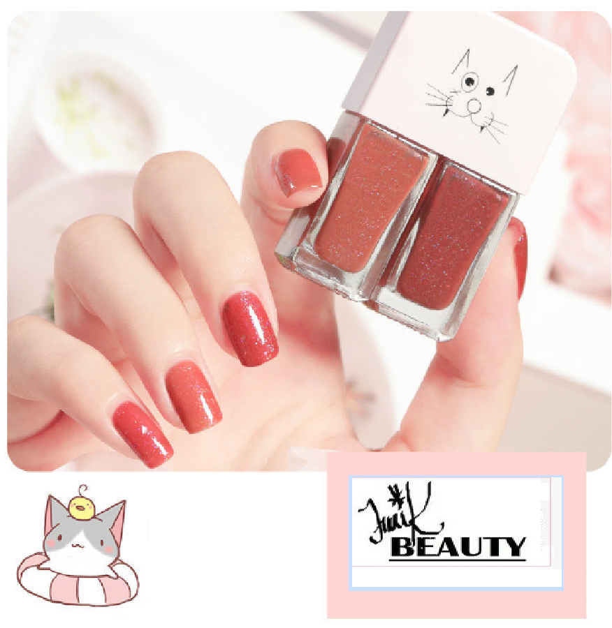 💅Traci K Beauty Nail Polish New fast-drying Long shelf lasting double color sequin armor oil free toaster oil set make-up