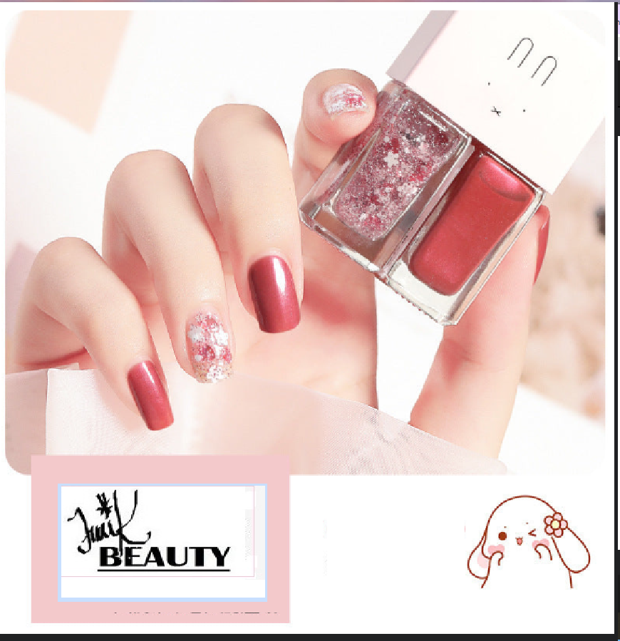 💅Traci K Beauty Nail Polish New fast-drying Long shelf lasting double color sequin armor oil free toaster oil set make-up