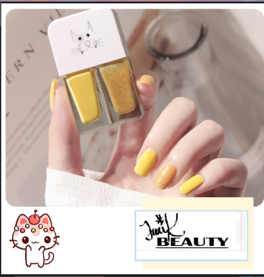💅Traci K Beauty Nail Polish New fast-drying Long shelf lasting double color sequin armor oil free toaster oil set make-up