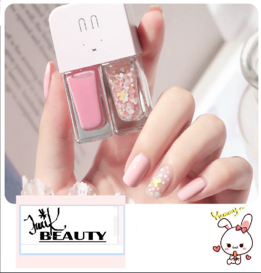 💅Traci K Beauty Nail Polish New fast-drying Long shelf lasting double color sequin armor oil free toaster oil set make-up