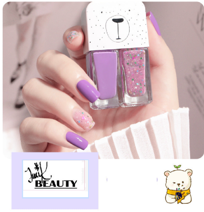 💅Traci K Beauty Nail Polish New fast-drying Long shelf lasting double color sequin armor oil free toaster oil set make-up
