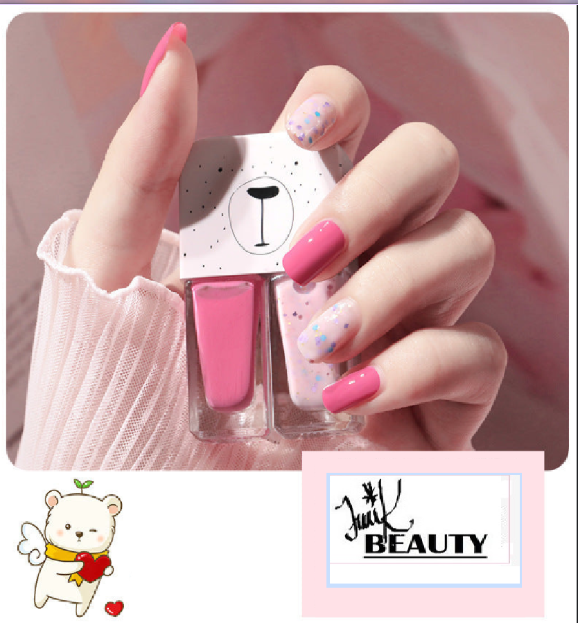 💅Traci K Beauty Nail Polish New fast-drying Long shelf lasting double color sequin armor oil free toaster oil set make-up