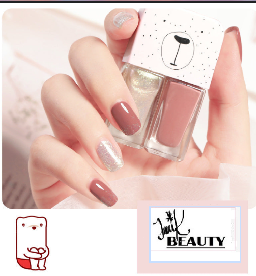 💅Traci K Beauty Nail Polish New fast-drying Long shelf lasting double color sequin armor oil free toaster oil set make-up
