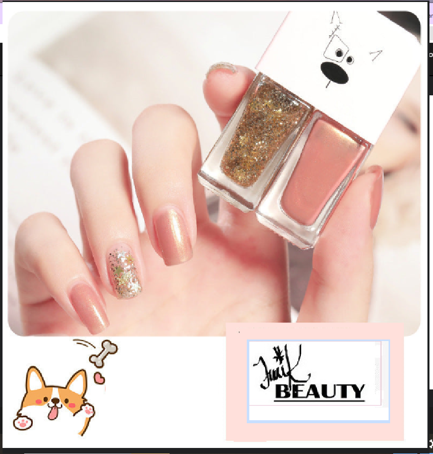 💅Traci K Beauty Nail Polish New fast-drying Long shelf lasting double color sequin armor oil free toaster oil set make-up