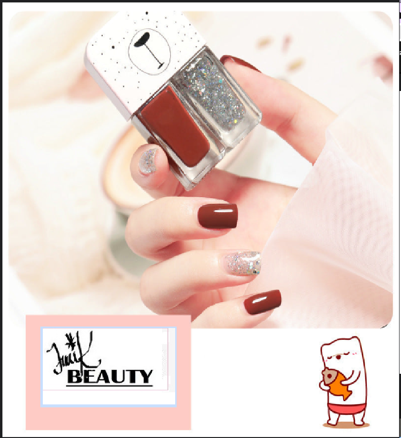 💅Traci K Beauty Nail Polish New fast-drying Long shelf lasting double color sequin armor oil free toaster oil set make-up