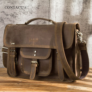 Leather casual men's business briefcase multi-function large-capacity men's bag cross-border generation