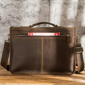 Leather casual men's business briefcase multi-function large-capacity men's bag cross-border generation