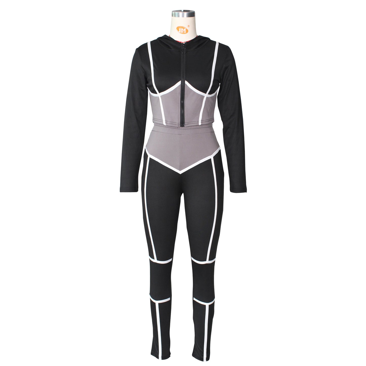 Traci K Collection Fitstyle Clothing Fashion Yoga Clothes Contrast Color Tight Two-Piece Sports Suit Spot