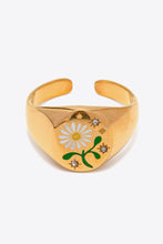 Load image into Gallery viewer, Flower Pattern Stainless Steel Open Ring
