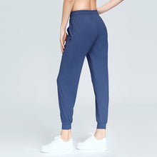 Load image into Gallery viewer, Fitstyle Antibacterial Sports Casual Pants Women Quick-Drying Loose Tappered Running Fitness Solid Color Pocket High Waist Yoga Pants
