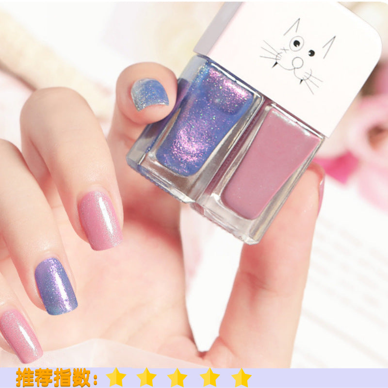 💅Traci K Beauty Nail Polish New fast-drying Long shelf lasting double color sequin armor oil free toaster oil set make-up