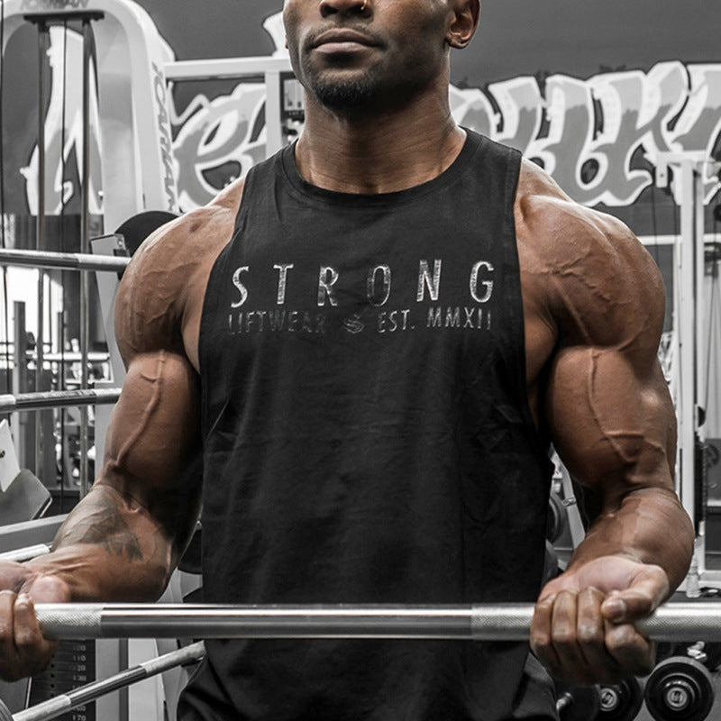 Factory direct sports fitness vest men's running training speed dry vest Slim breathable tank shirt custom