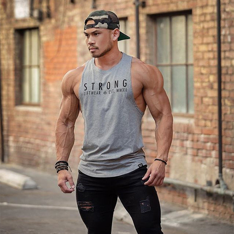 Factory direct sports fitness vest men's running training speed dry vest Slim breathable tank shirt custom