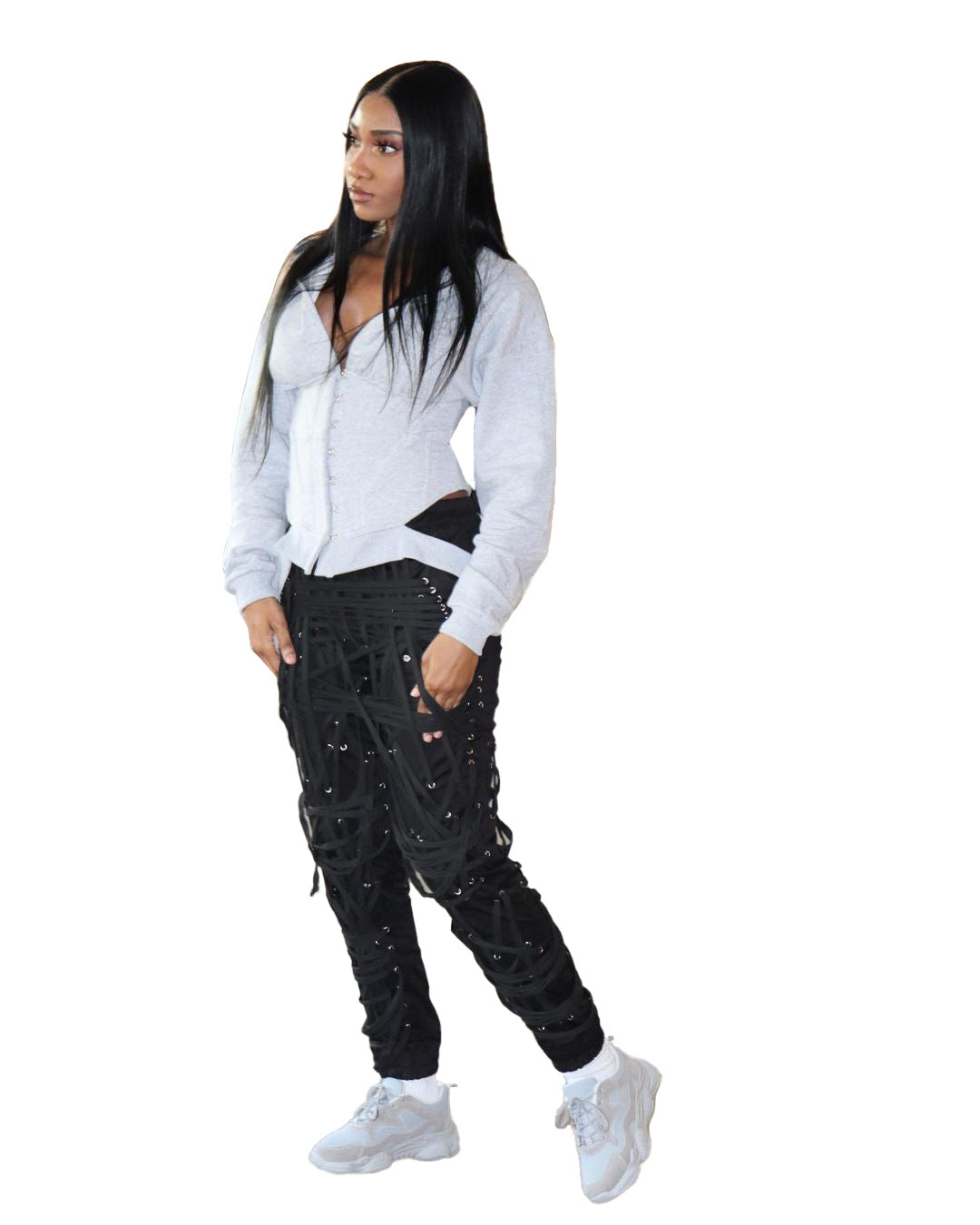 Fashion Women Wear Trend Dark Ribbon Trousers Non-Printing Recommended