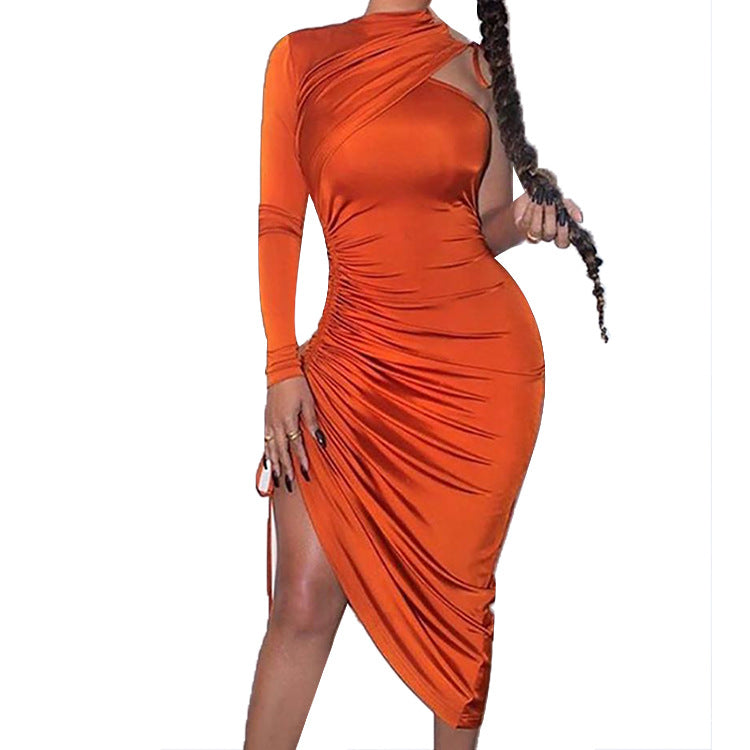 One Shoulder Strap Slim Fit Dress