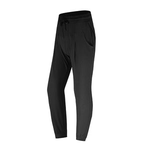 Fitstyle Antibacterial Sports Casual Pants Women Quick-Drying Loose Tappered Running Fitness Solid Color Pocket High Waist Yoga Pants
