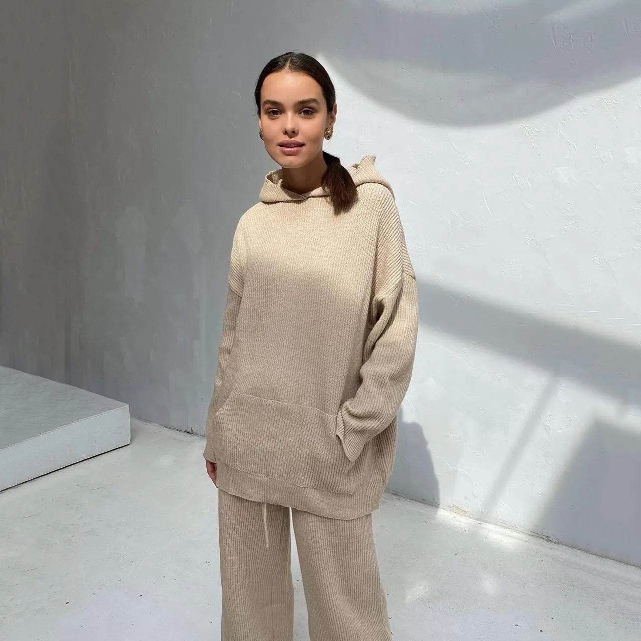 Autumn and Winter Women  Clothing New Fashion Sports Sweater Suit Two-Piece Set