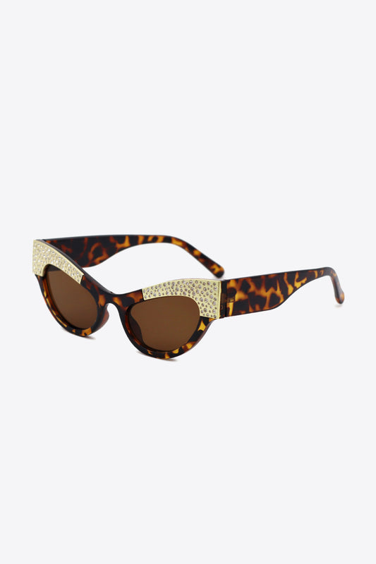 Traci K Collection UV400 Rhinestone Trim Cat-Eye Sunglasses