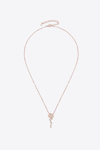 925 Sterling Silver 18K Rose Gold-Plated Pendant Necklace