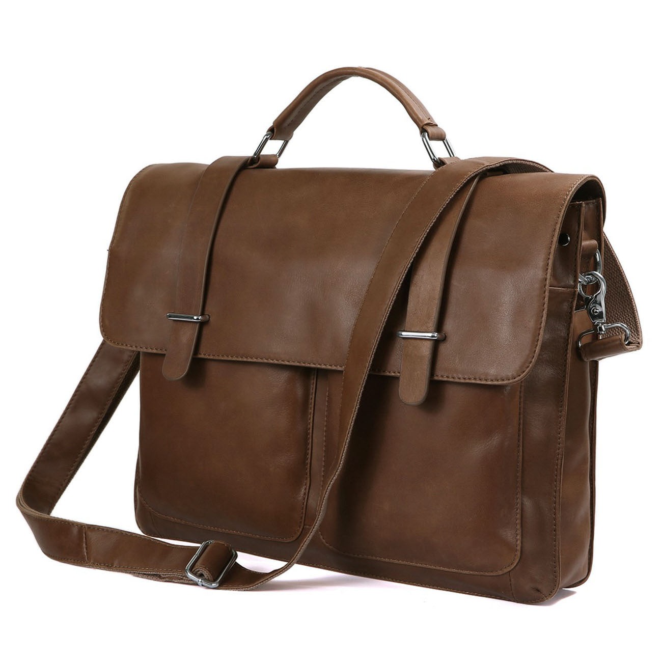leather men's briefcase handbag shoulder diagonal bag computer bag 7100